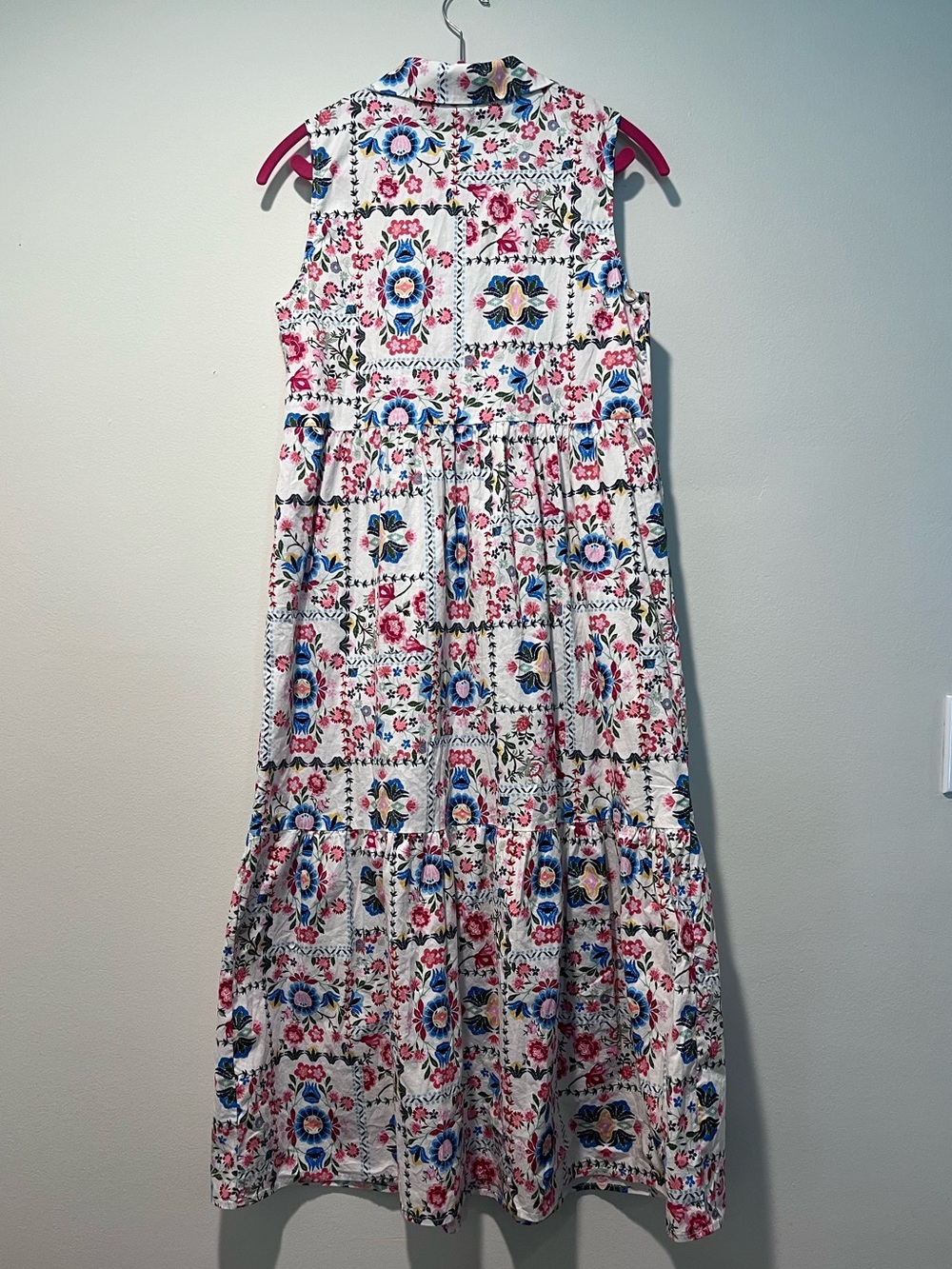 Rachel Zoe Multi-Color Sleeveless Floral Tiered Maxi Dress w/ Pockets - Picture 3 of 6